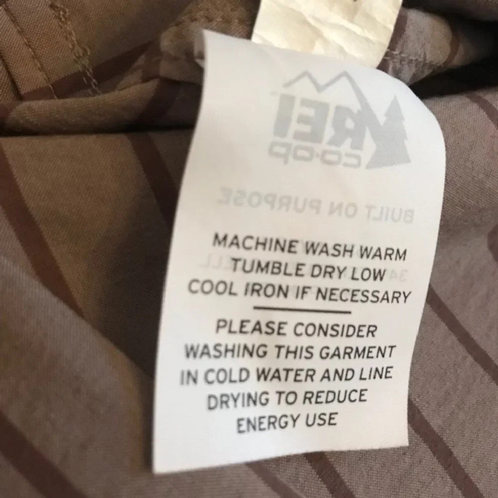 REI Taupe/Brown Striped Short Sleeve Shirt -  Size Large - Picture 8 of 9